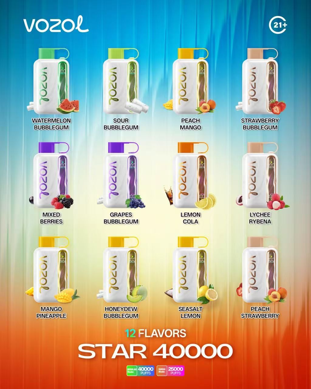 vuse go case Best VOZOL Star 20000 Puffs 50MG Disposable Vape in Dubai main image 1